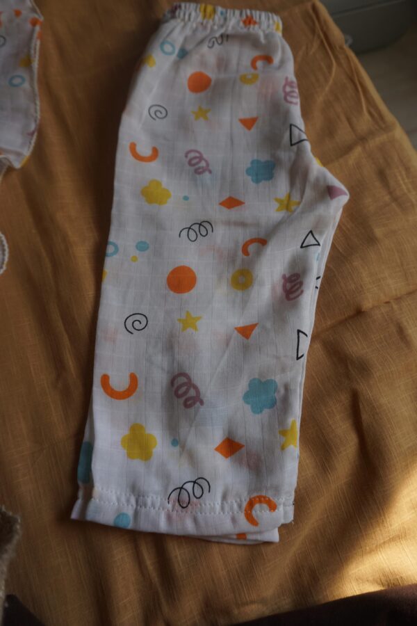 Baby Cotton Night Suit Set – Colorful Geometric Print Shirt & Pajama