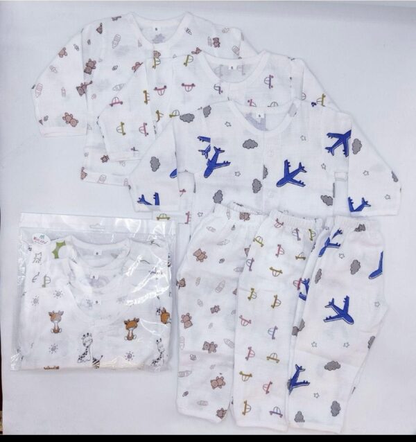 Baby Cotton Night Suit Set – Airplane Print Shirt & Pajama