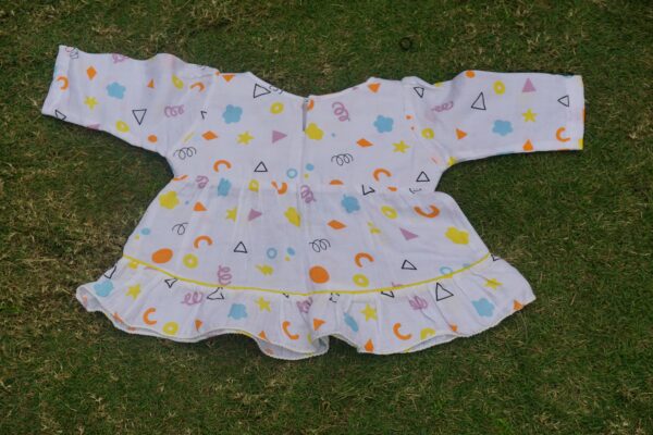 Baby Cotton Frock Style Night Suit – Colorful Geometric Print with Pajama