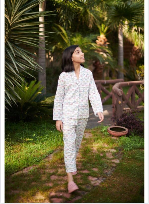 Kids Cotton Night Suit – Fun Doodle Print Shirt & Pajama