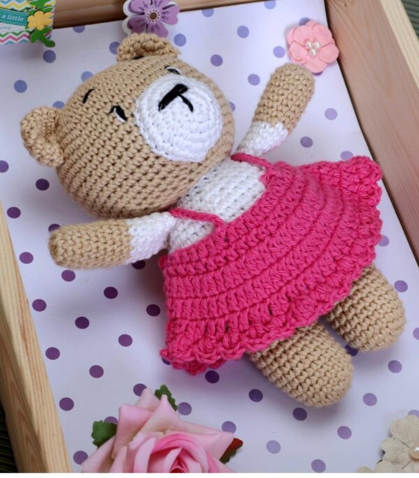 Handmade Crochet Teddy Bear – Soft & Cuddly Plush Toy