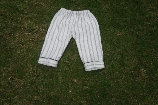 White & Black Striped Baby Nightwear Set